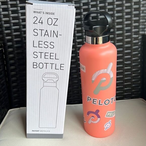 Peloton 24oz Stainless Steel Sticker Bottle, Orange - Picture 15 of 16